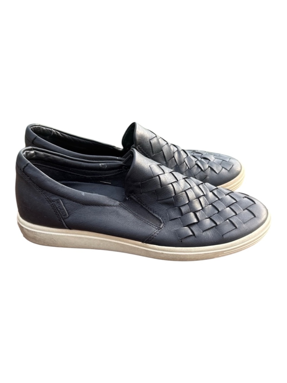 Ecco Soft 7 Leather Slip On Sneakers Black Size 39